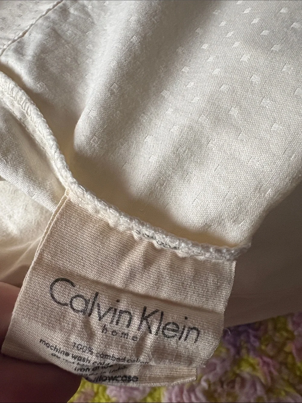🐻 Calvin Klein combed cotton KING SHEET SET cream dots